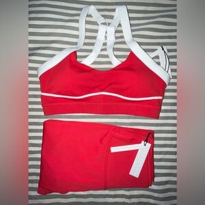 Paragon Fitwear Gemini Sports Bra + Reluna-Sculptseam Plus Leg in Siren Size S